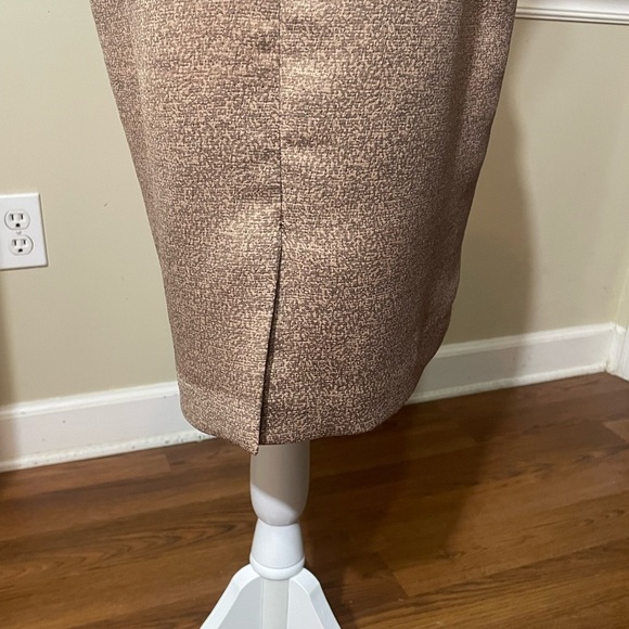 The Limited Brown and Gold Mini Pencil Skirt for Night Out, Shimmering, Size 10 - Picture 4 of 12